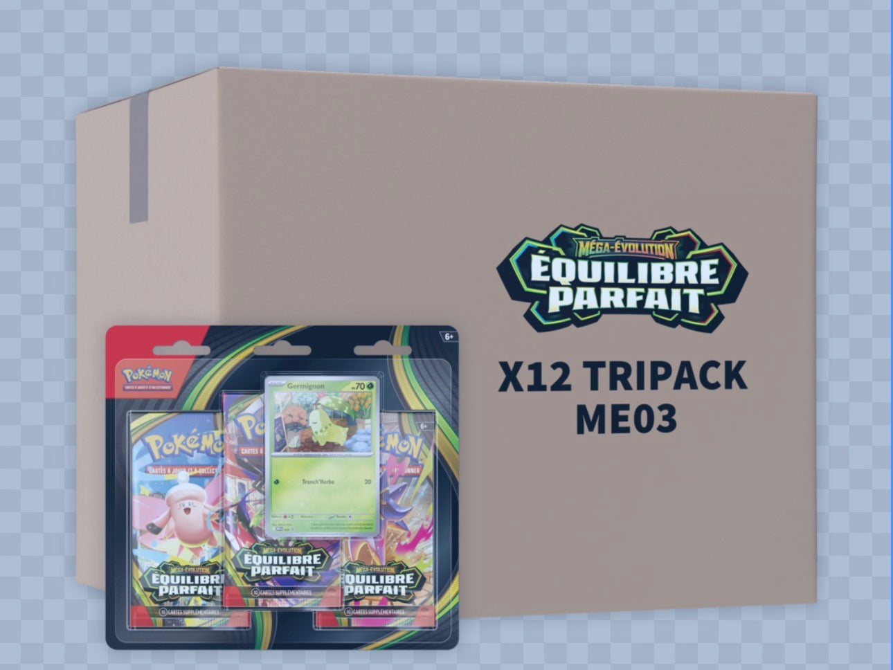 Case Tripack - Pokemon - Équilibre Parfait - ME03 - Illustration aléatoire Non Révélée - Scellé - Français